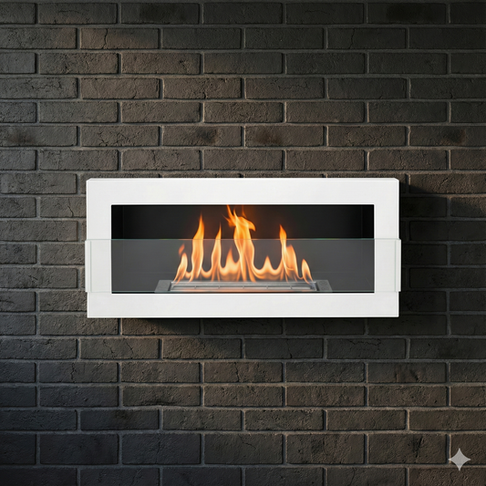 Emberline Hanging 900×400 – White Gloss with Glass