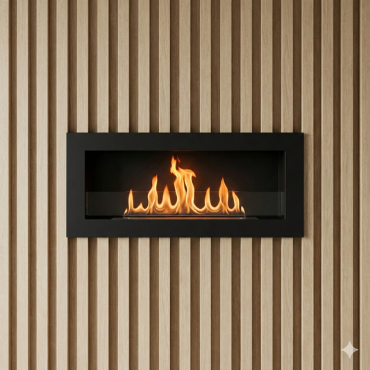 Emberline Hanging 900×400 Slim – Black Structural Matte with Glass