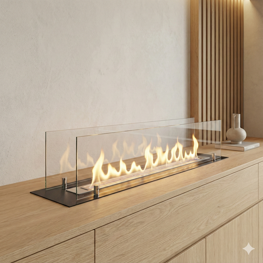 Emberline Built-in Insert 100 cm Black Matte with Glass