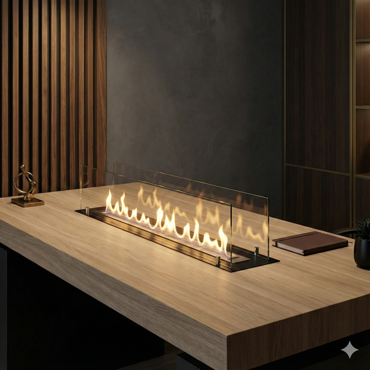 Emberline Built-in Insert 100 cm Black Matte with Glass